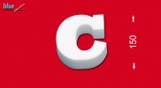 C betű 15 cm