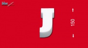 J betű 15 cm
