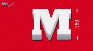 M betű 15 cm